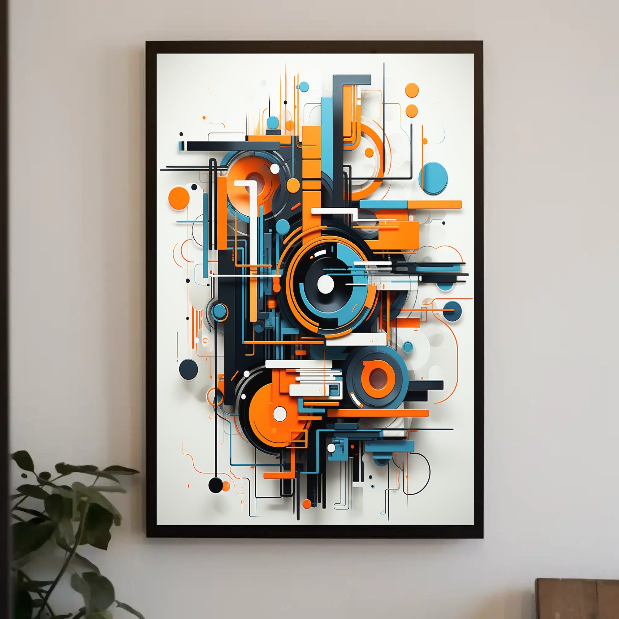 Geometric Energy Burst Modern Abstract Artistic Poster