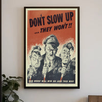 WWII Propaganda Cartoon: Boost Productivity with Vintage Style Poster