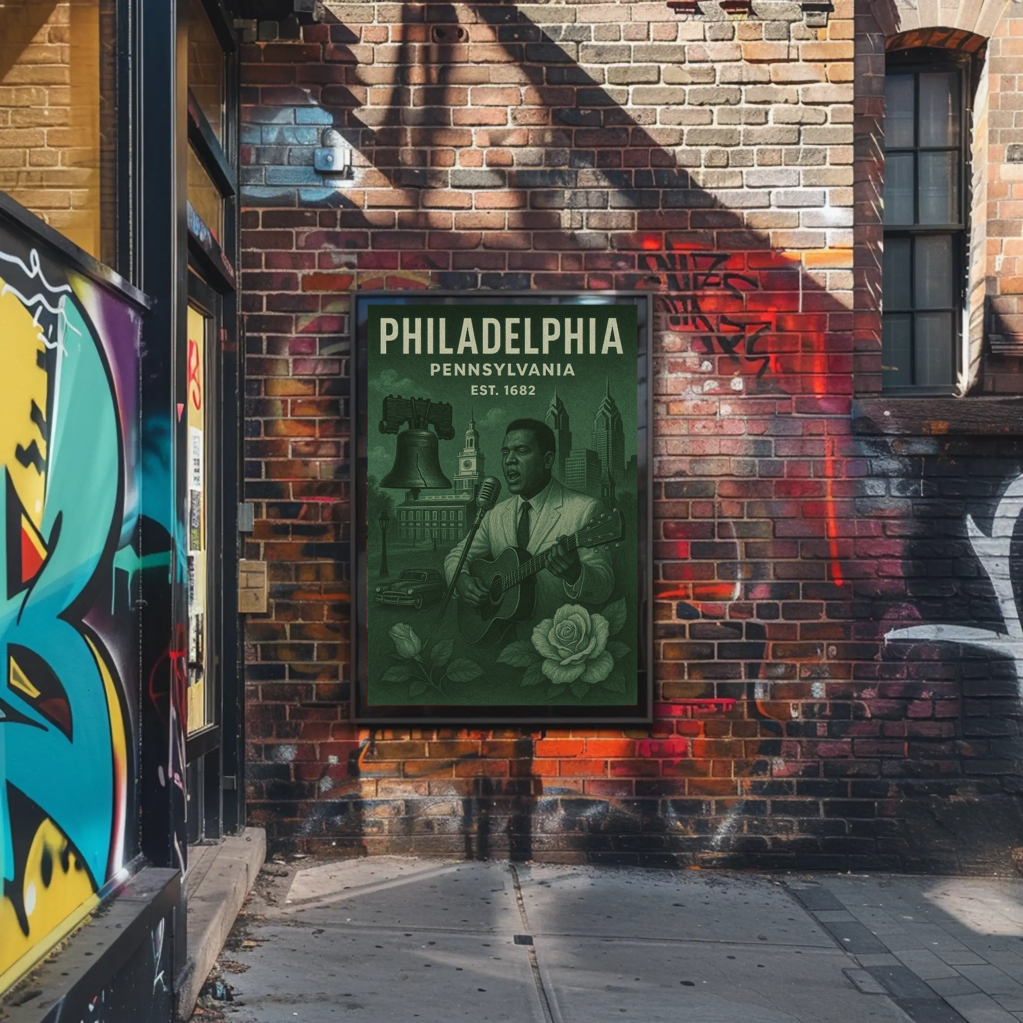 Philadelphia's Rich History Explored in Cultural Heritage Poster