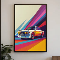 Vintage Racing Car in Dynamic Pop Art Poster PosterGoat