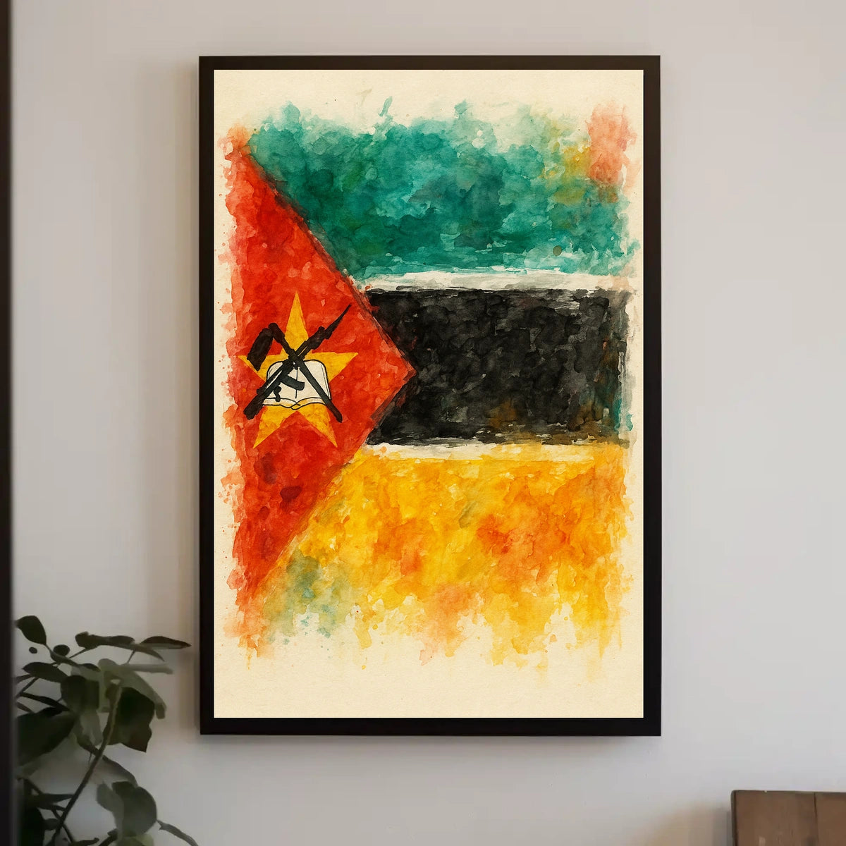 Mozambique Flag Artistic Poster