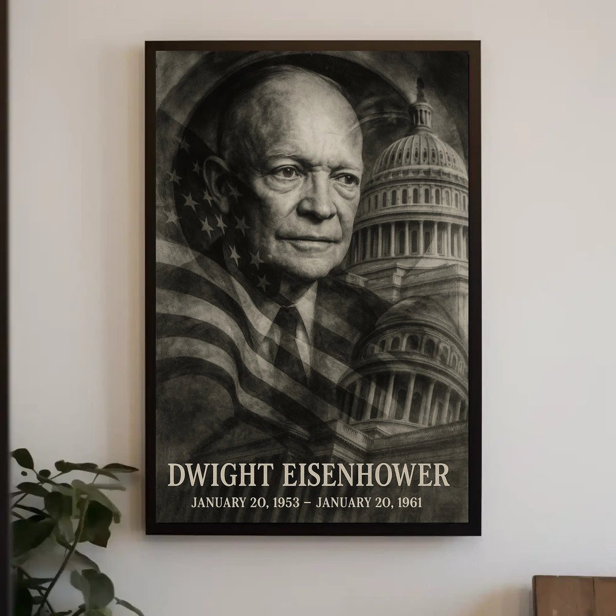 Dwight D. Eisenhower 34th President of the United States Double Exposure Poster