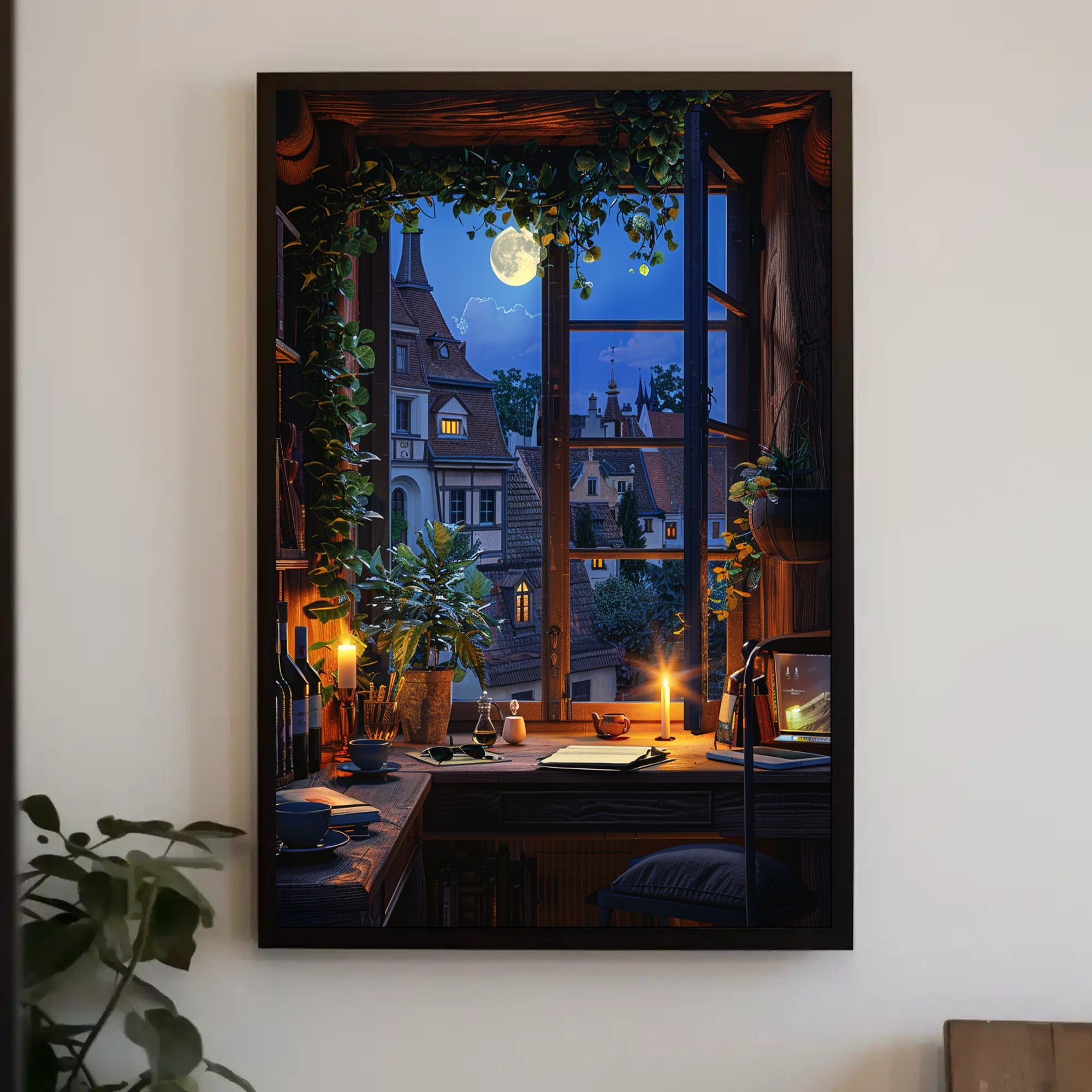 Medieval Fantasy Hooded Figure with Golden Medallion PosterGoat