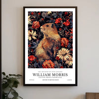 Artistic Marmot Floral Pattern: Abstract or Artistic Poster