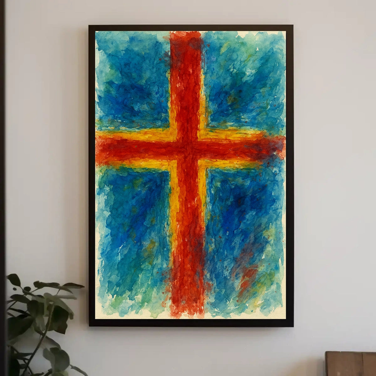 Vibrant Cross Abstract Abstract Poster