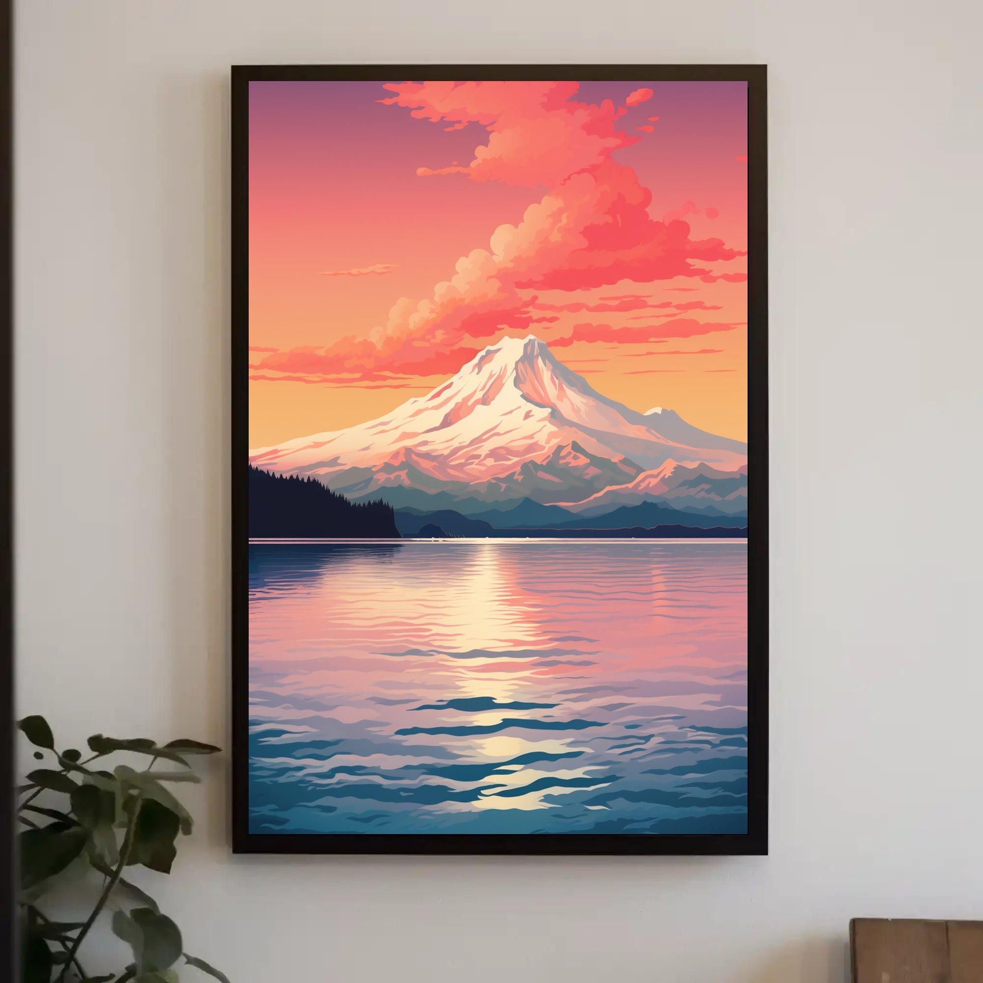 Serene Mountain Sunset Poster PosterGoat