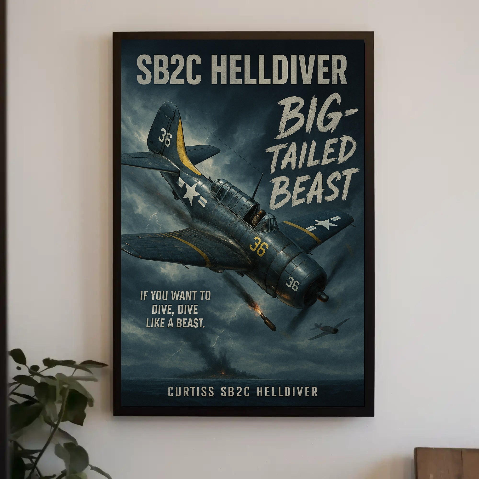 Curtiss SB2C Helldiver Military WWII Poster