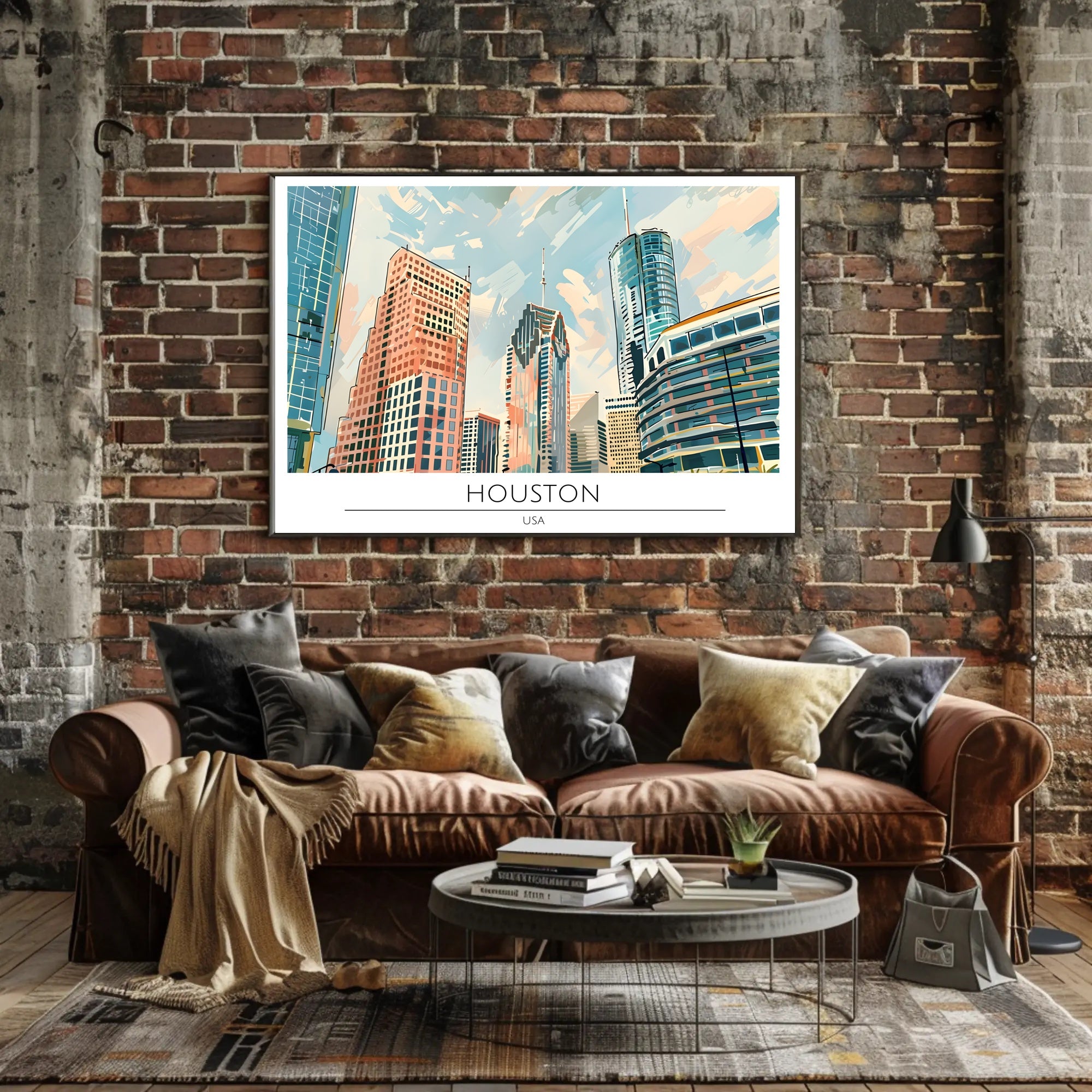 Houston Skyline Art Poster