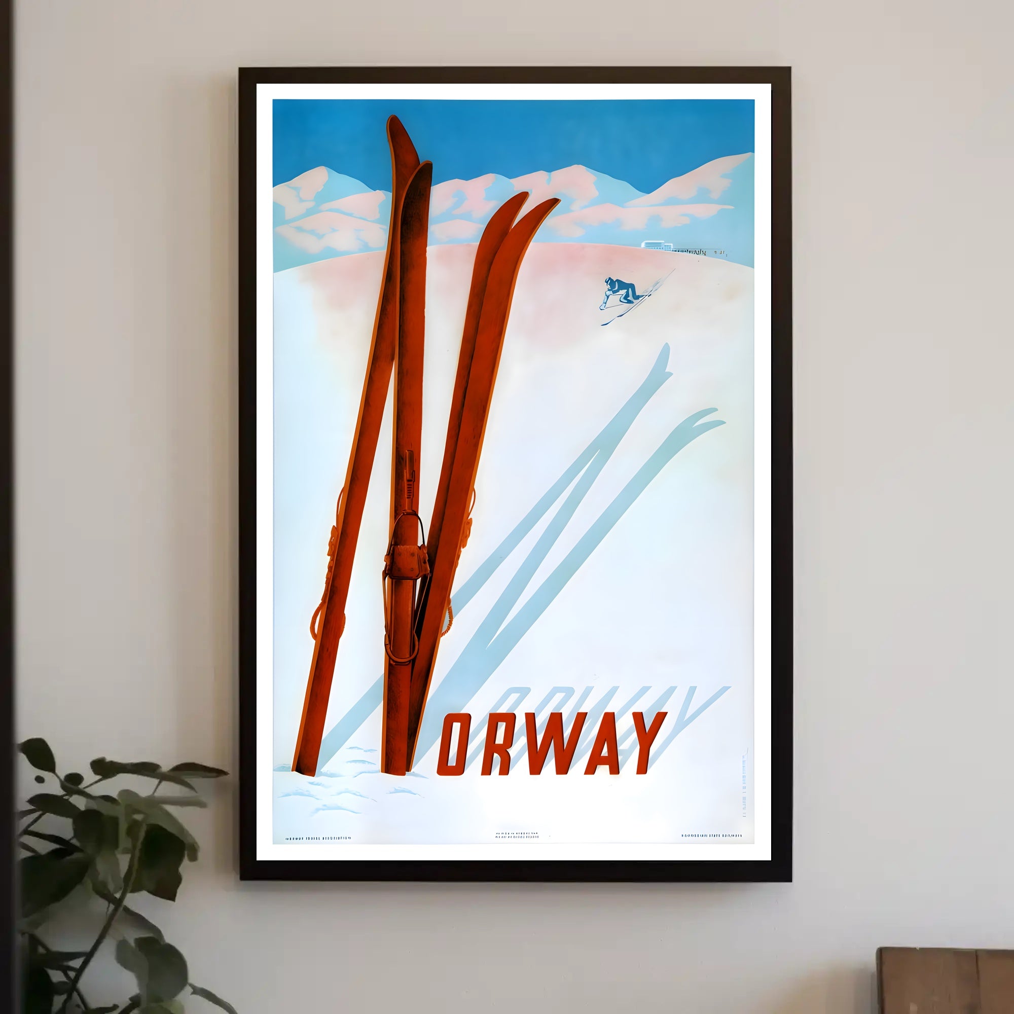 Norwegian Winter Ski Adventure Vintage Travel Poster PosterGoat