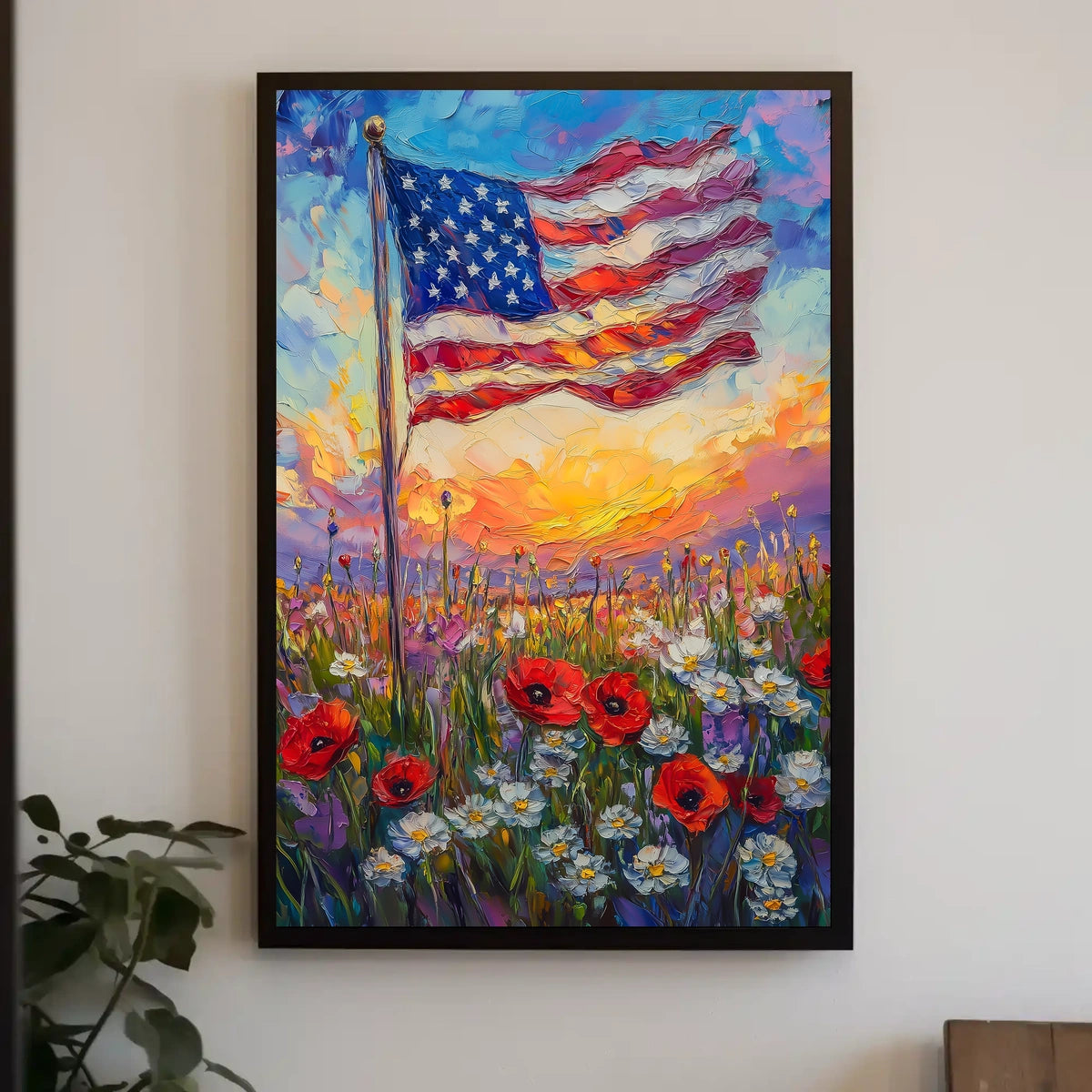 windswept American flag Poster