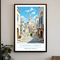 Dubrovnik Straden Street Travel Scene Poster