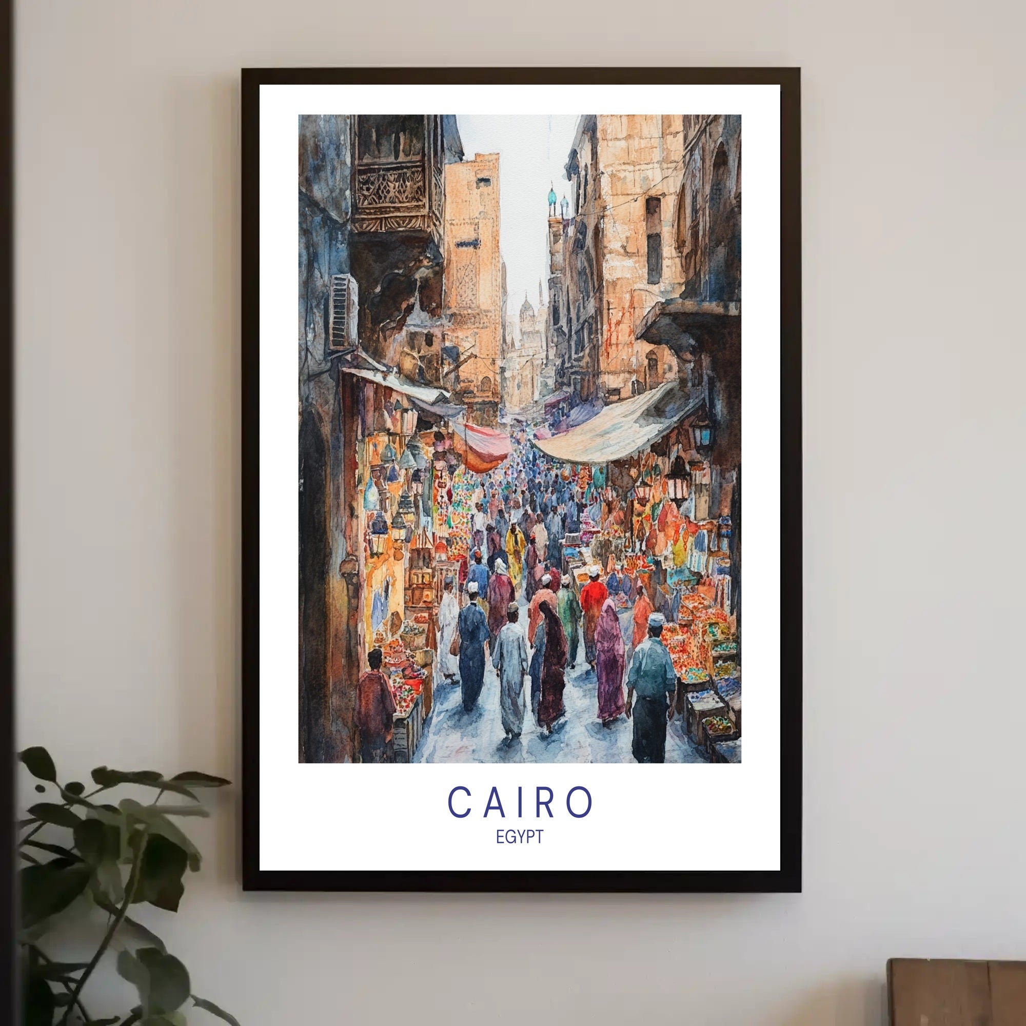 Bustling Market in Cairo Poster PosterGoat
