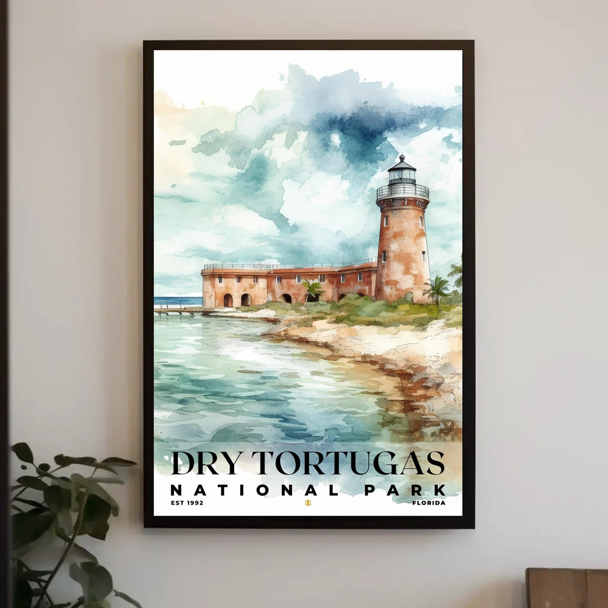 Dry Tortugas Watercolor Wall Art Poster