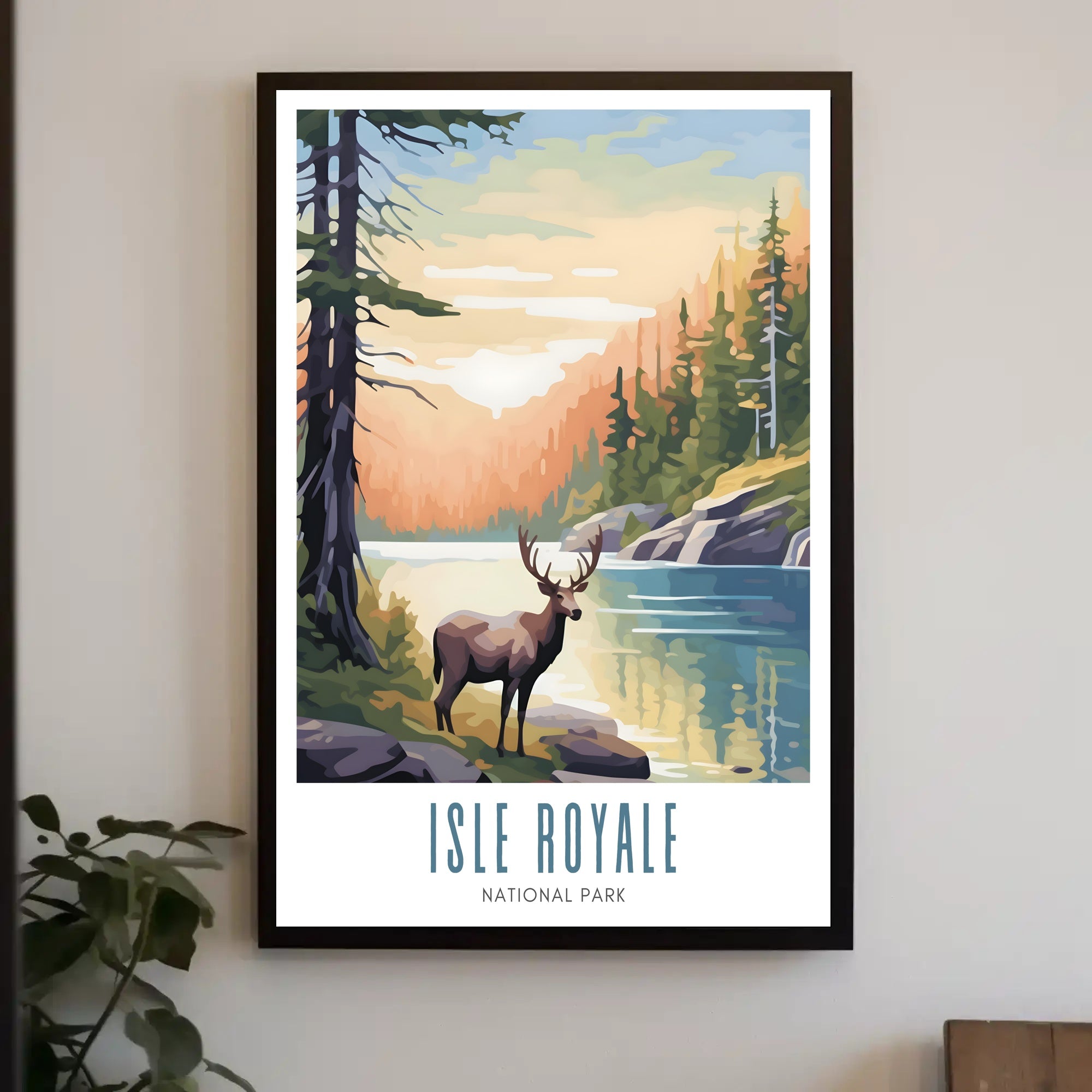 Isle Royale National Park Poster Vintage Travel Wall Art
