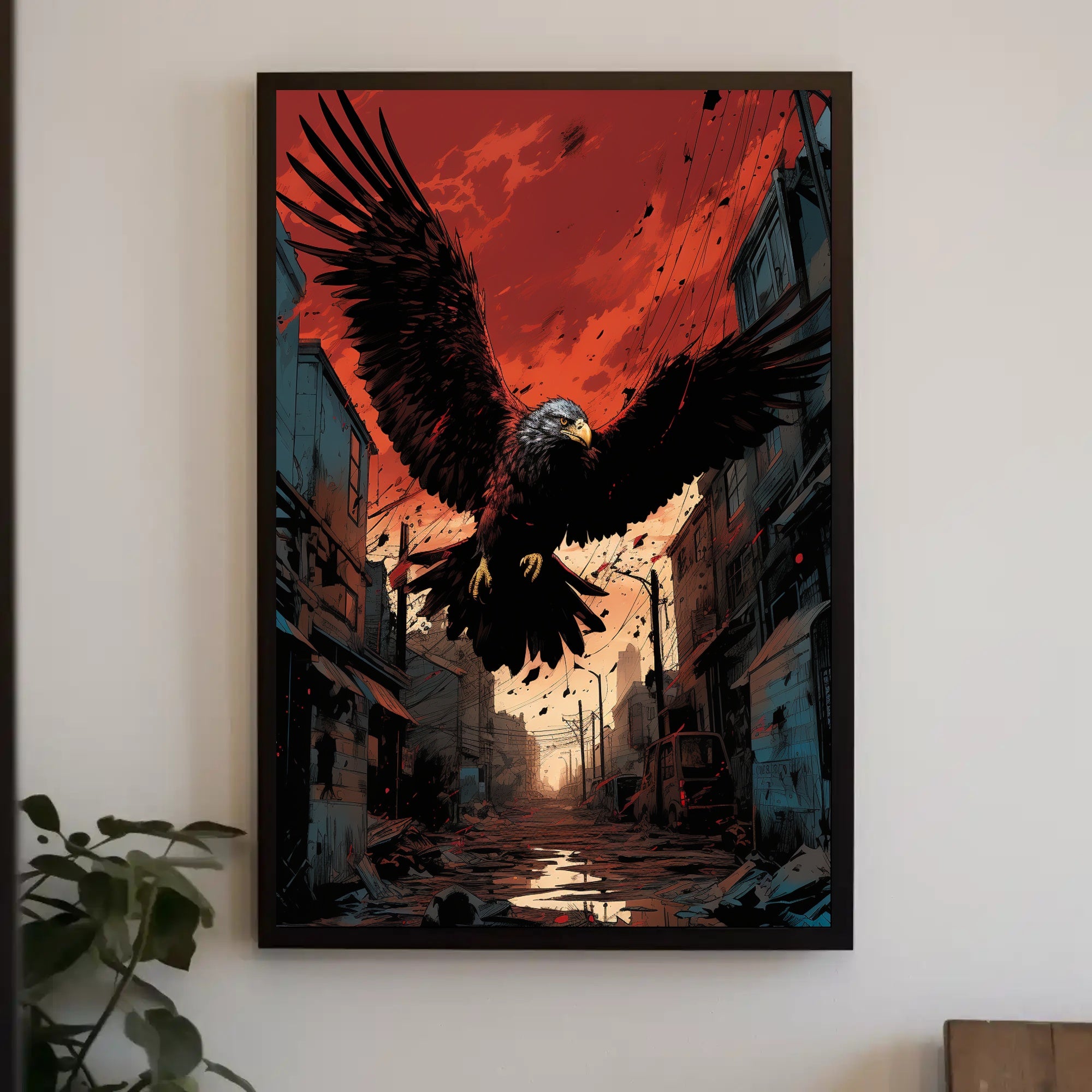 Majestic Eagle In Urban Ruins Poster PosterGoat