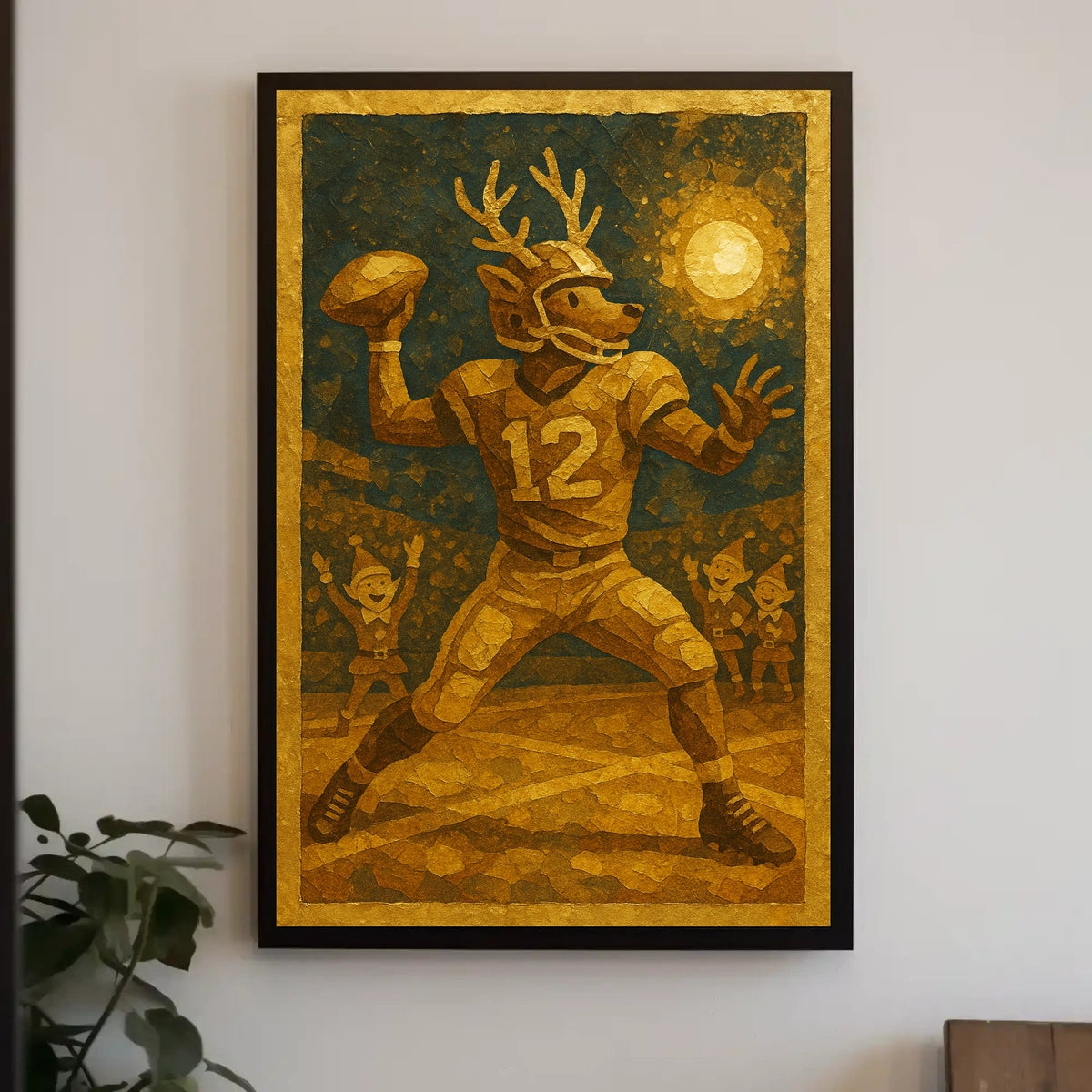 Reindeer Quarterback Number 12 Poster
