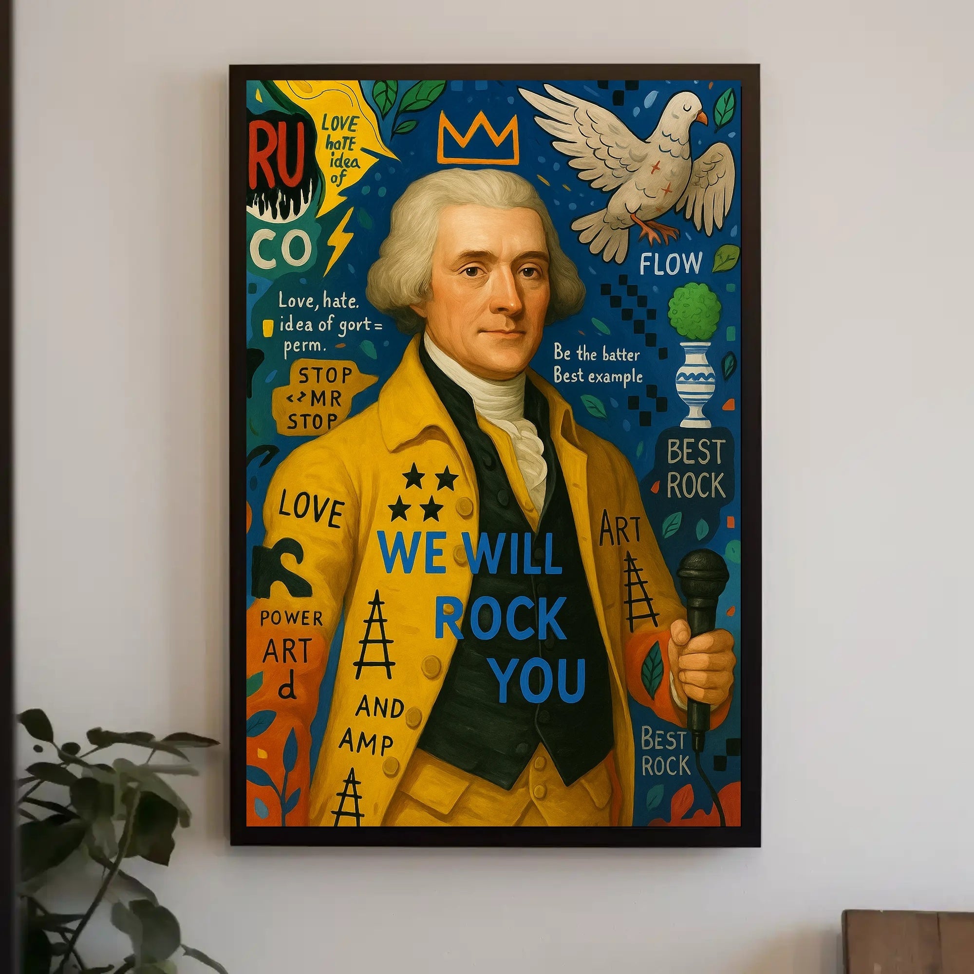 Historical Music Pop Art Poster with Modern Eclectic Vibes