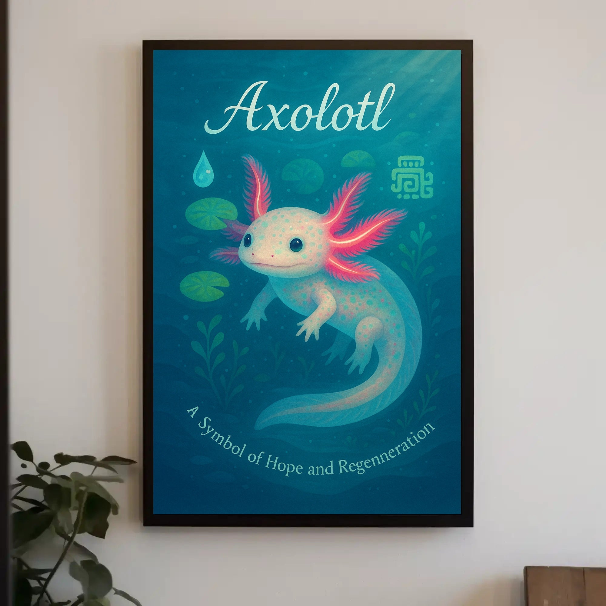 Axolotl Poster Whimsical Hope And Regeneration Art Print