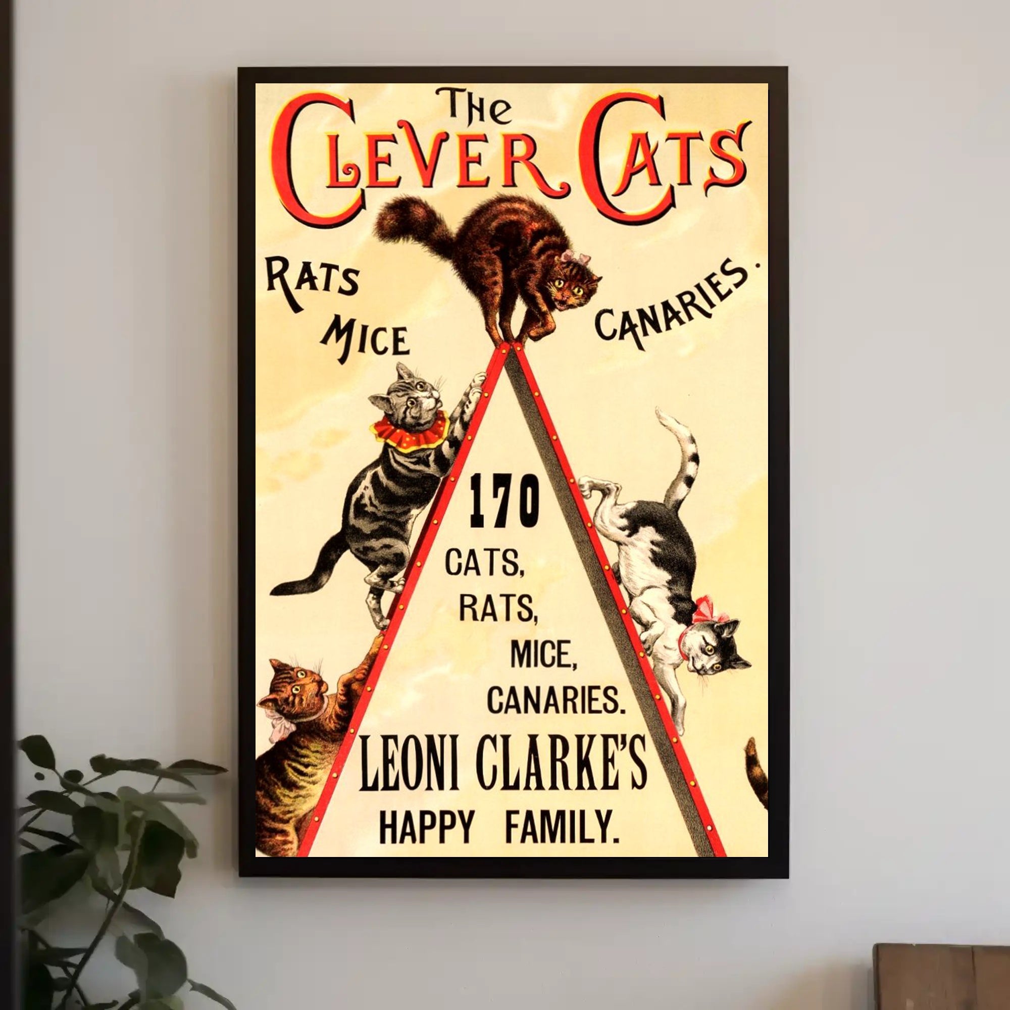 The Clever Cats Vintage Performance Animal Poster