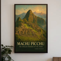 Machu Picchu Vintage Art Travel Poster