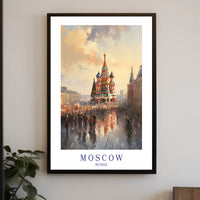 Moscow Urban Life Impressionistic Travel Poster PosterGoat