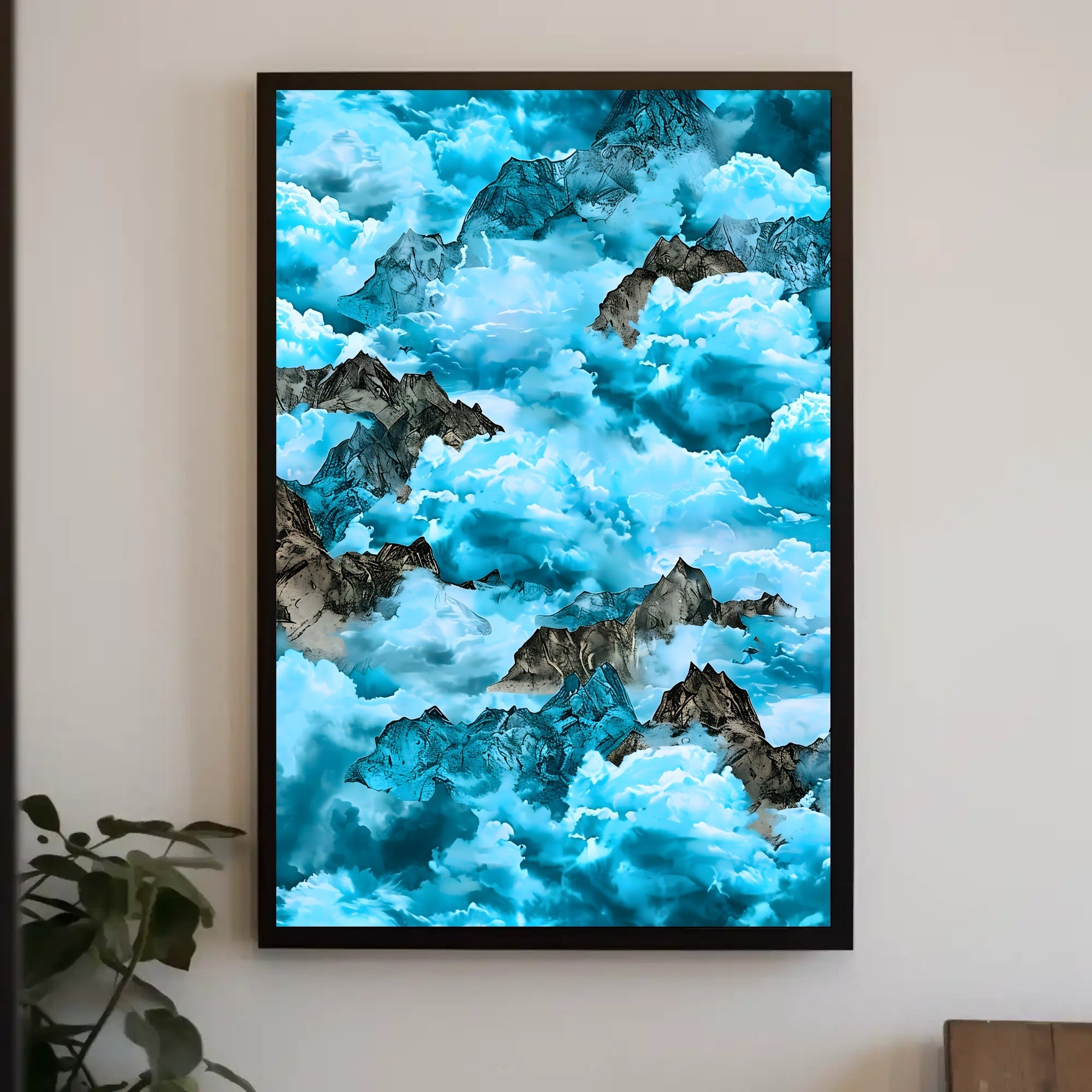 Majestic Mountain Clouds William Morris Art Poster