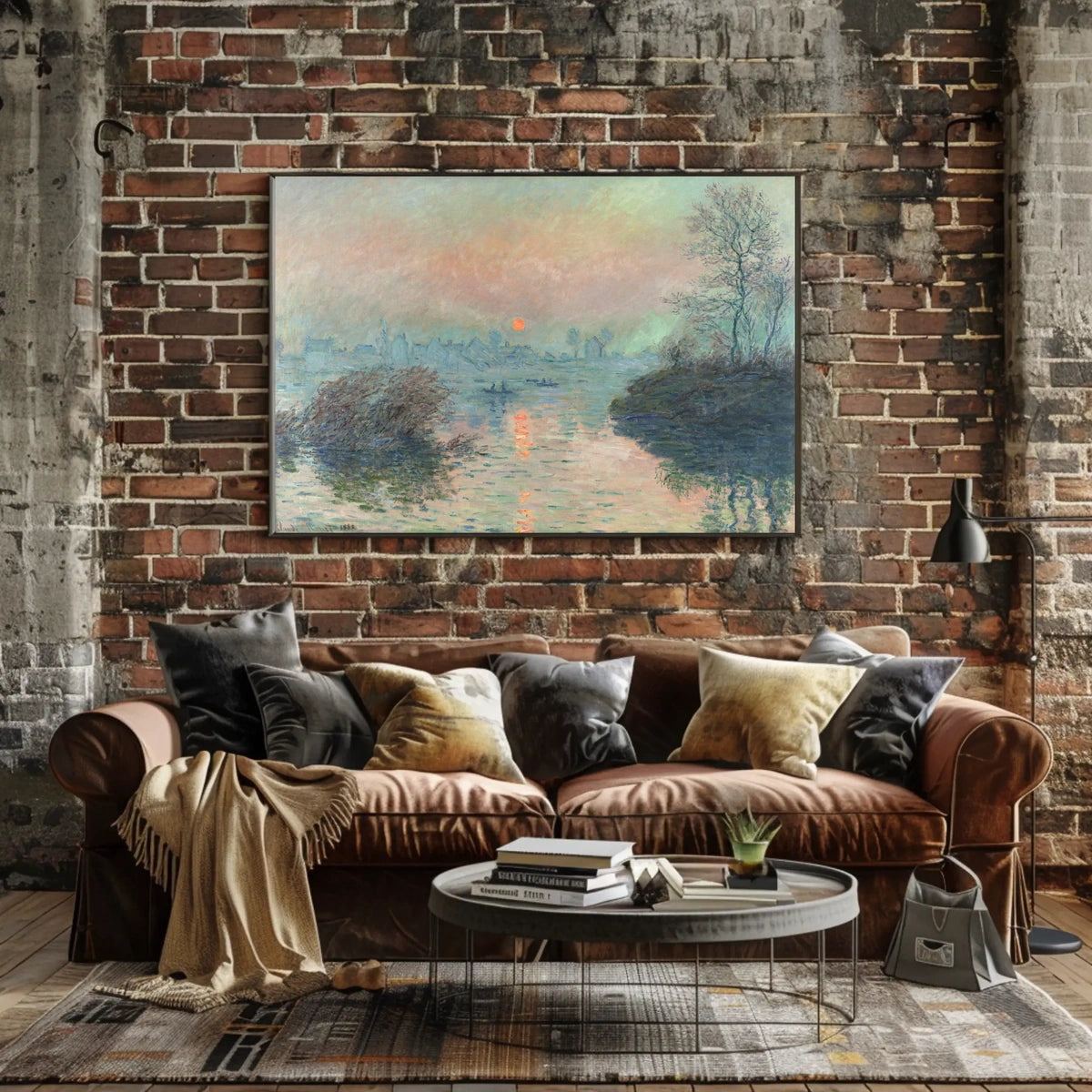 Serene European River Scene at Sunset Artistic Poster