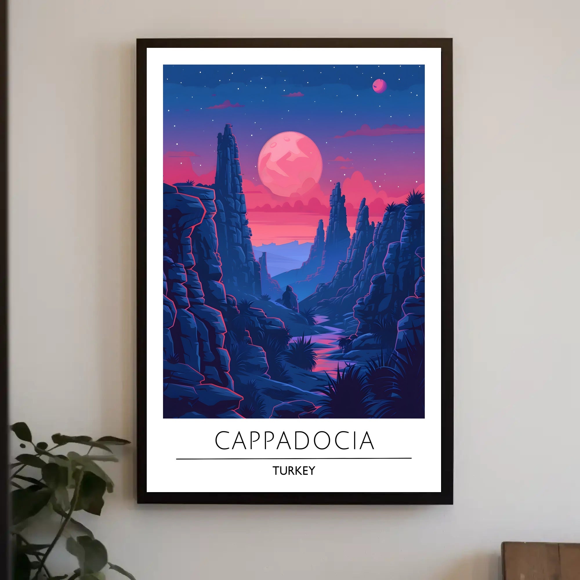 Cappadocia Nightscape Adventure Travel Poster