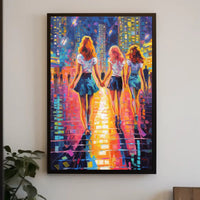 Vibrant City Stroll Poster