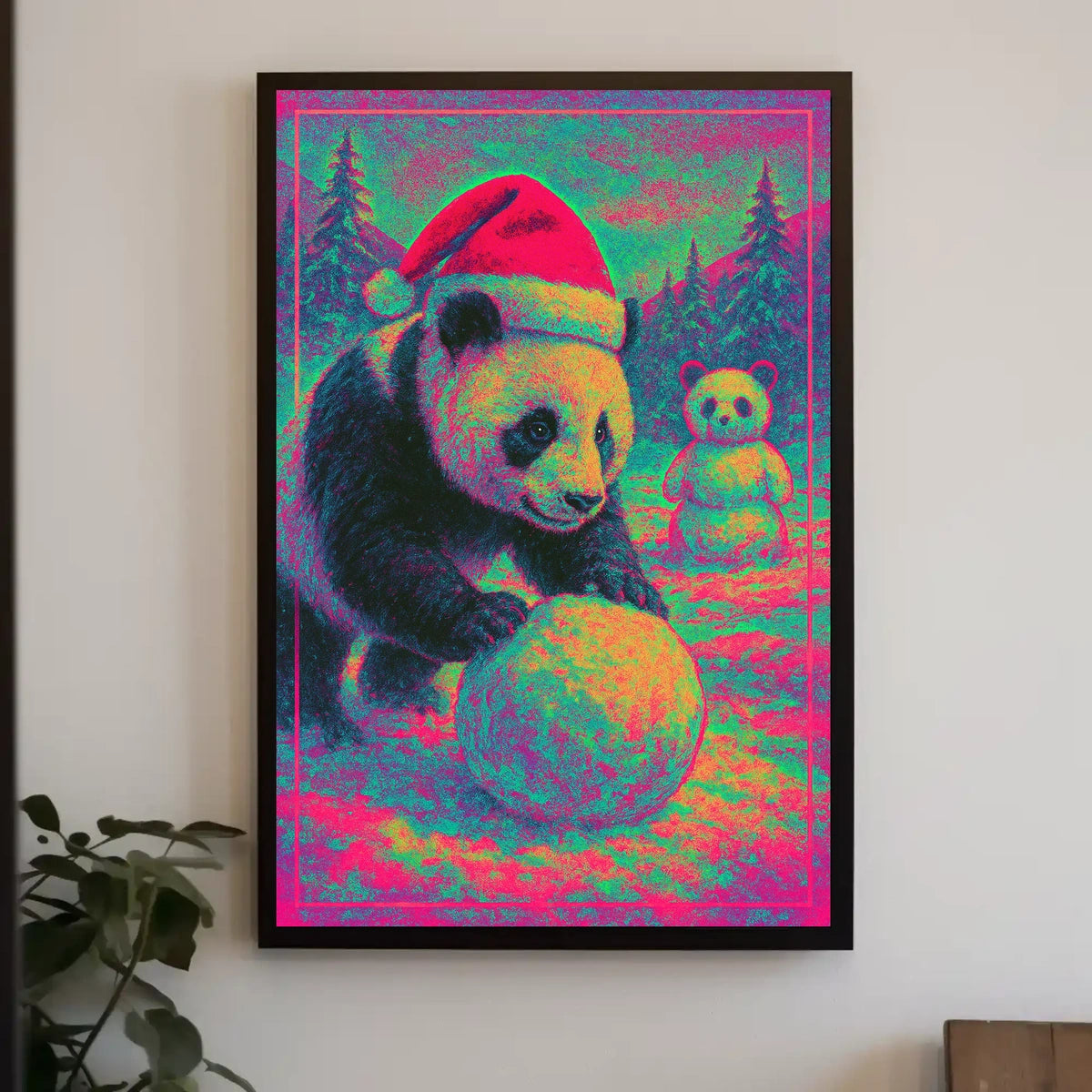 Festive Panda Wonderland Poster
