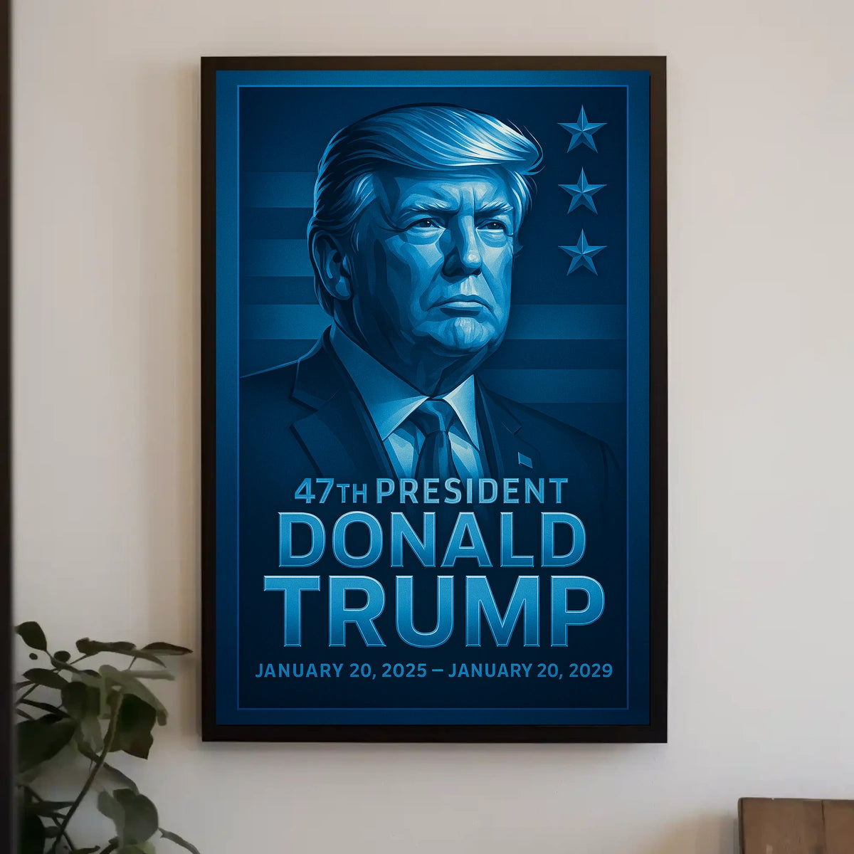 Donald Trump Visionary Blue Futurism Poster