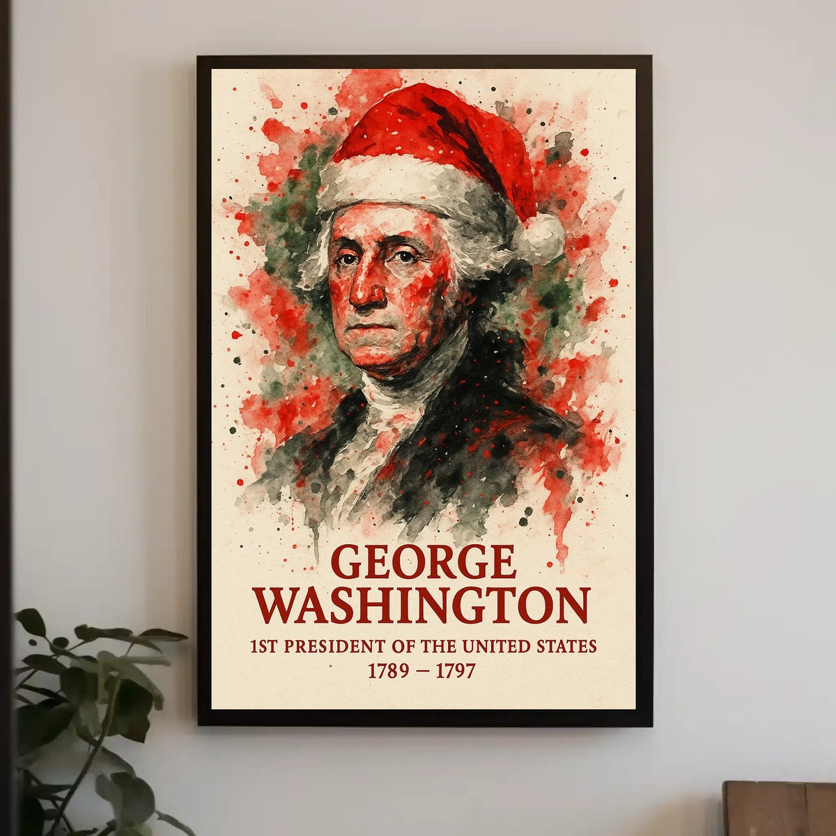 George Washington Watercolor Print for Historical or Presidential Poster