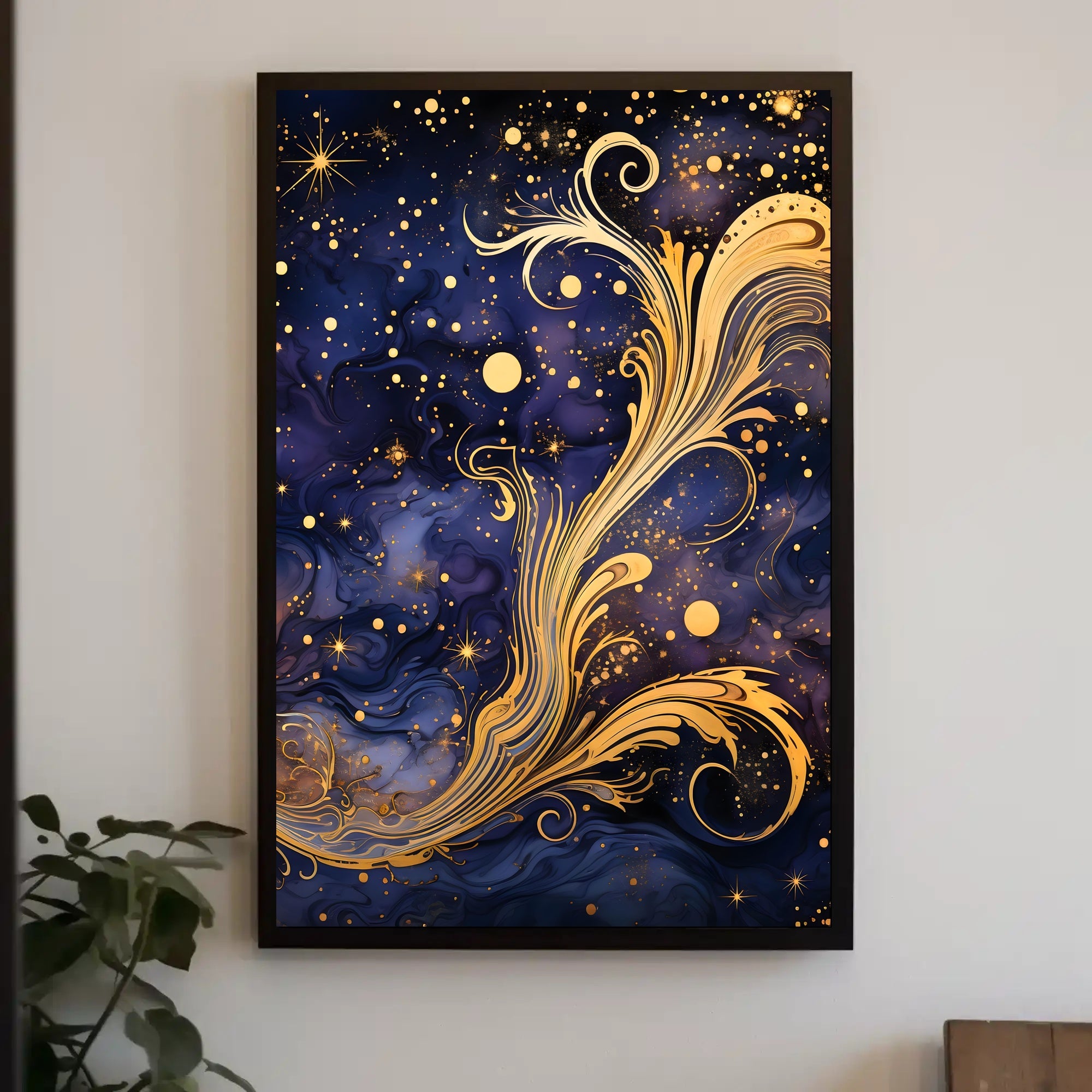 Cosmic Elegance: Art Nouveau Space or Astronomy Poster