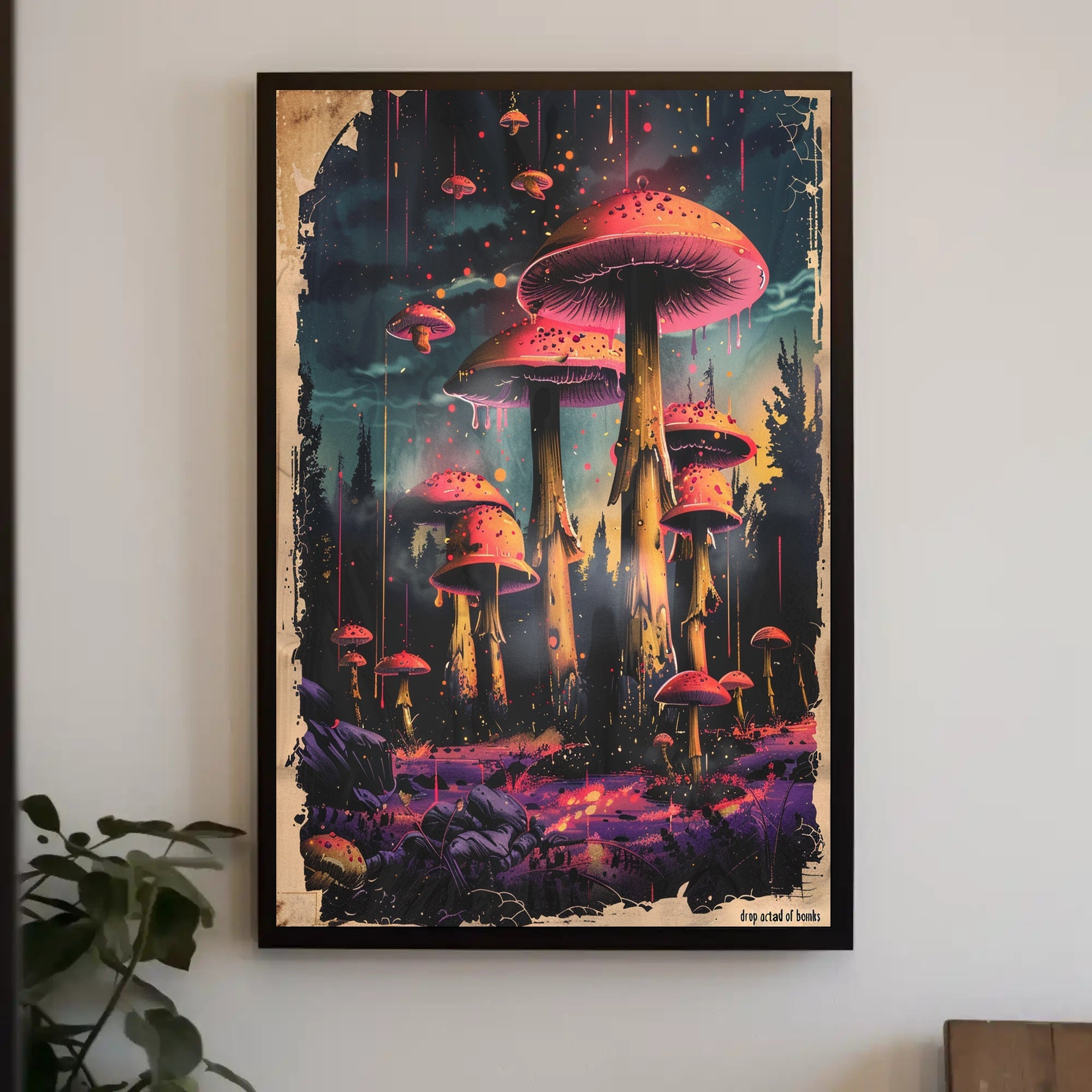 Enchanted Mushroom Forest Art Print Poster for Home Decor PosterGoat