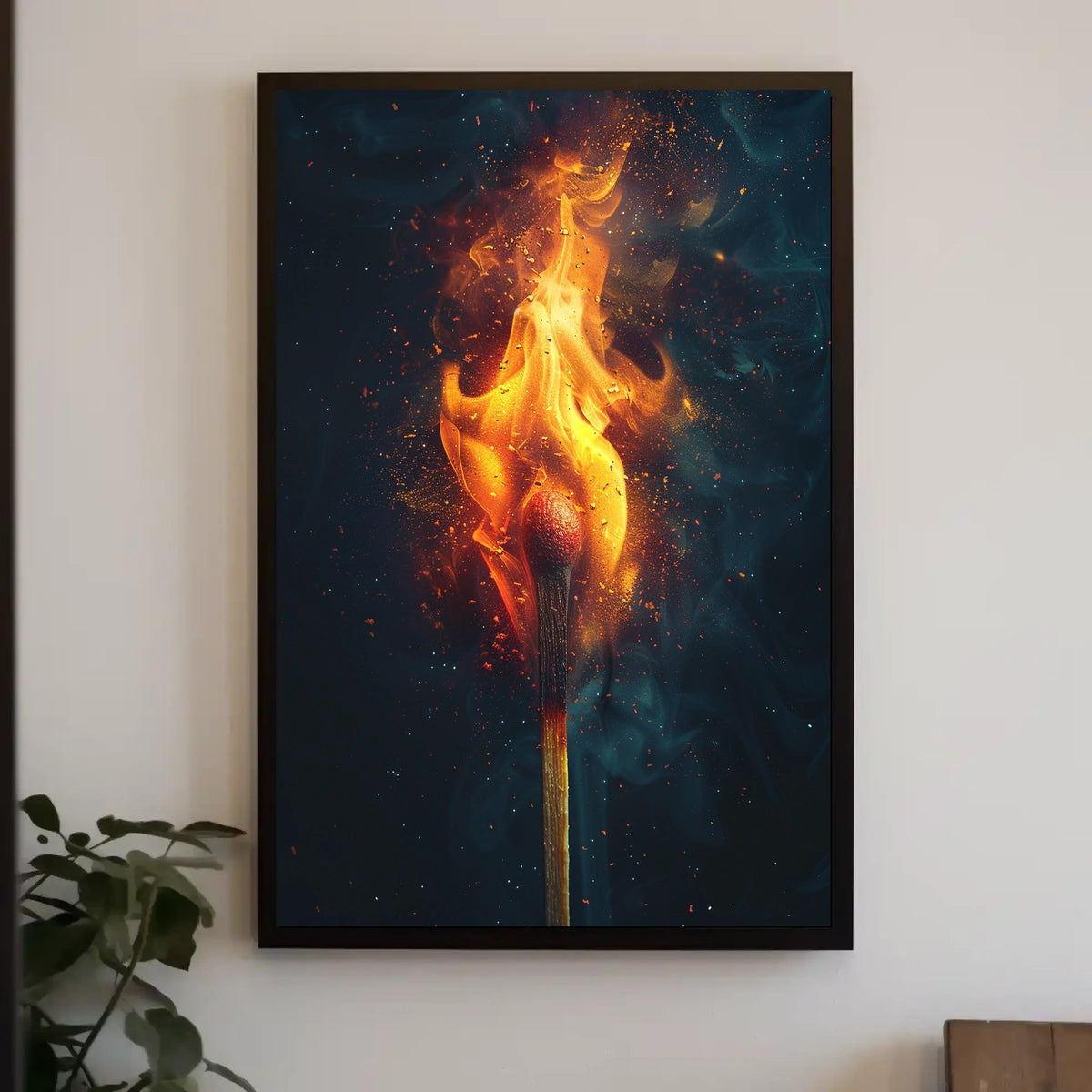Ignite Your Space: Vivid Flames Art Poster