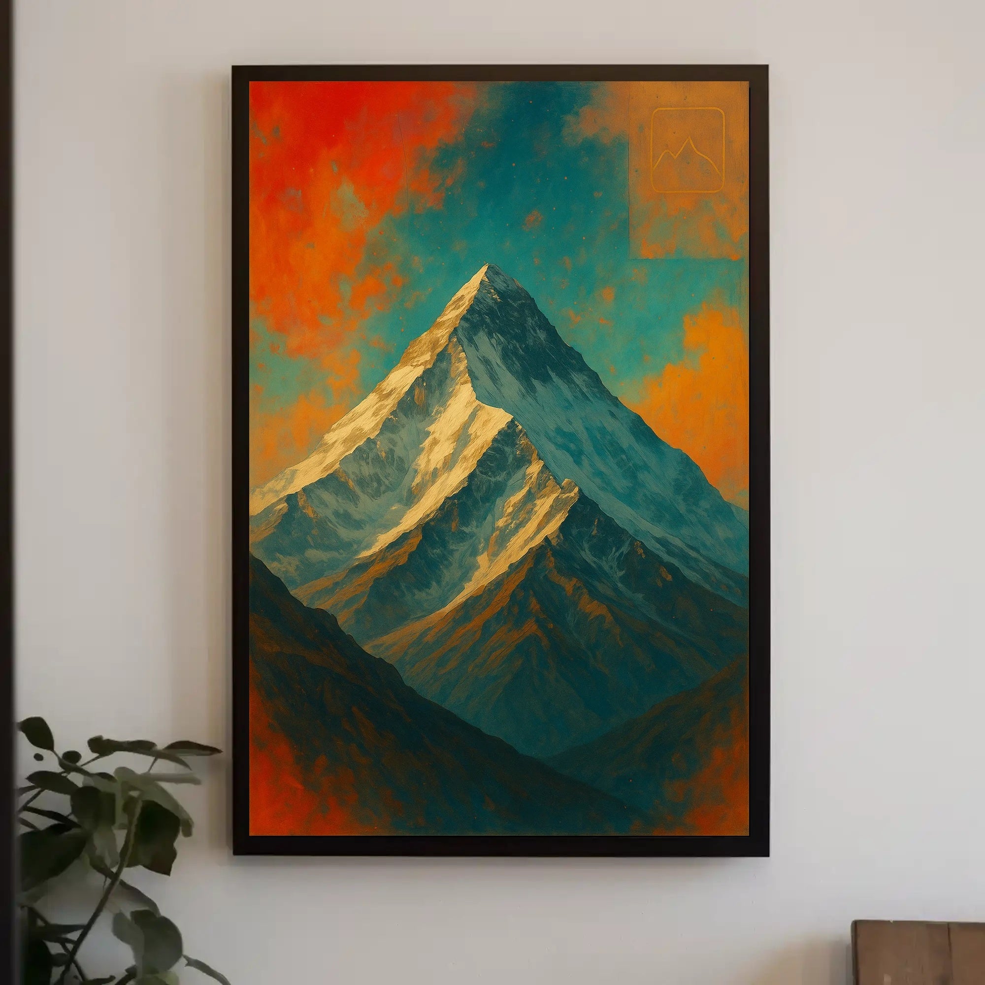 Majestic Mountain Peak Digital Artwork Poster