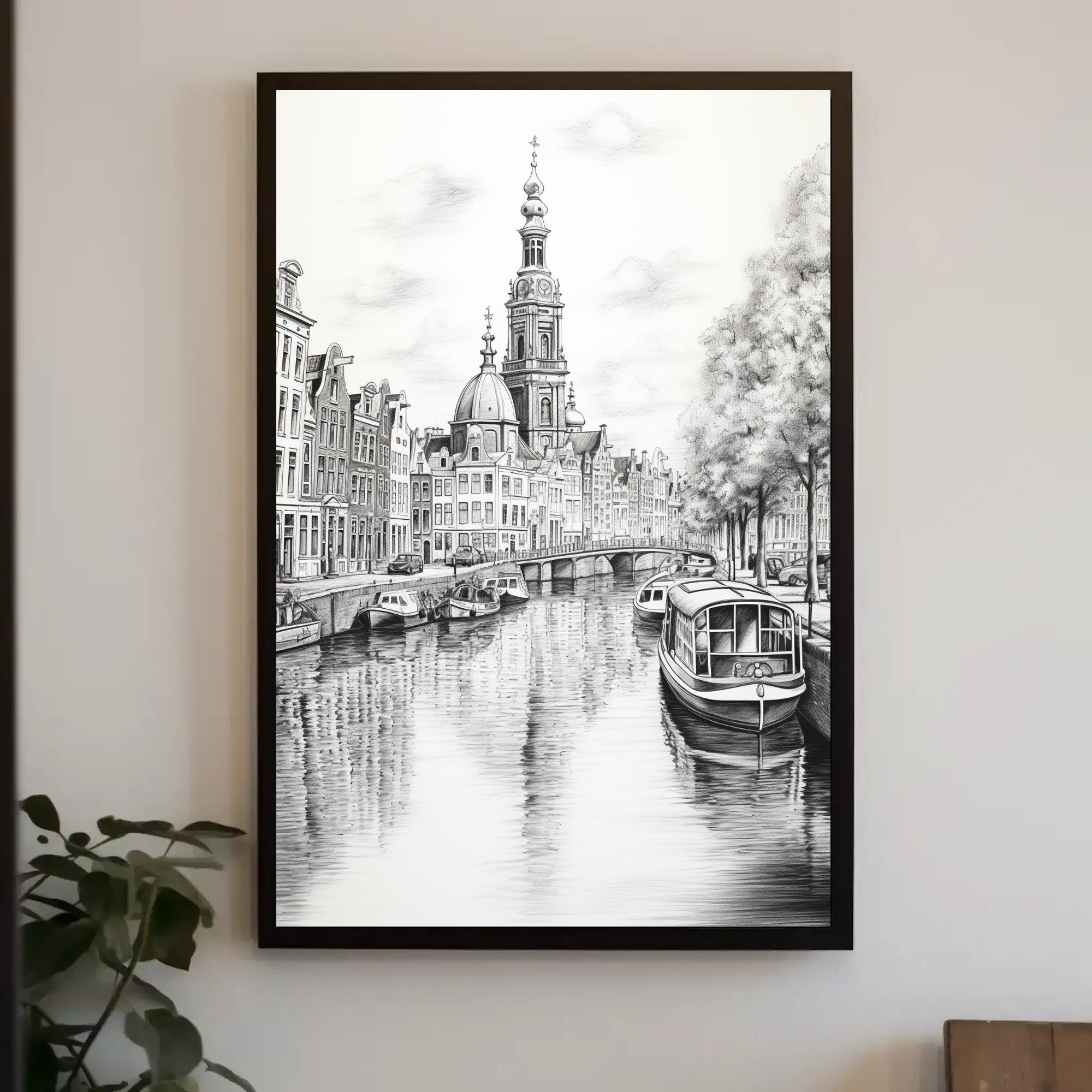 Amsterdam Canal Sketch Poster