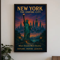 Empire City Dreams New York City Poster Retro Wall Art