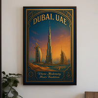 Dubai, UAE Where Modernity Meets Tradition Poster