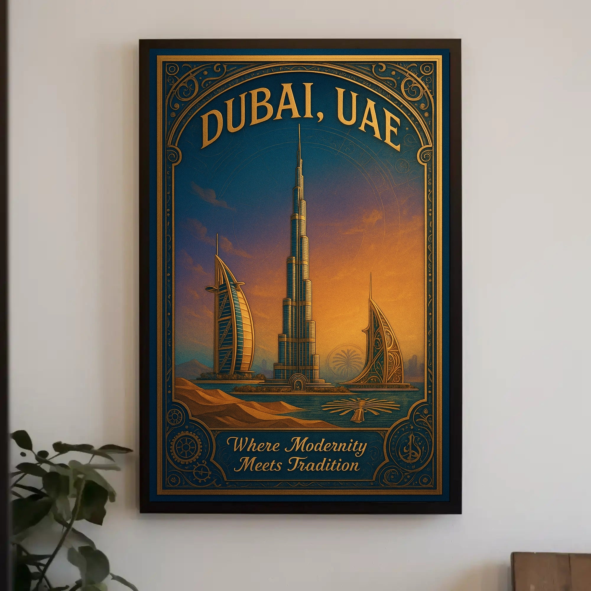 Dubai, UAE Where Modernity Meets Tradition Poster