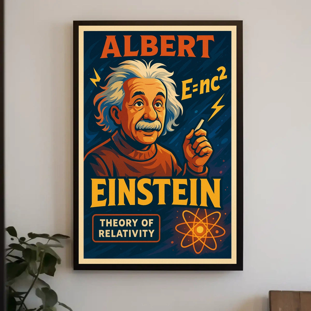 Albert Einstein Relativity Theory Vintage Educational Inspirational Scientific Wall Art Poster