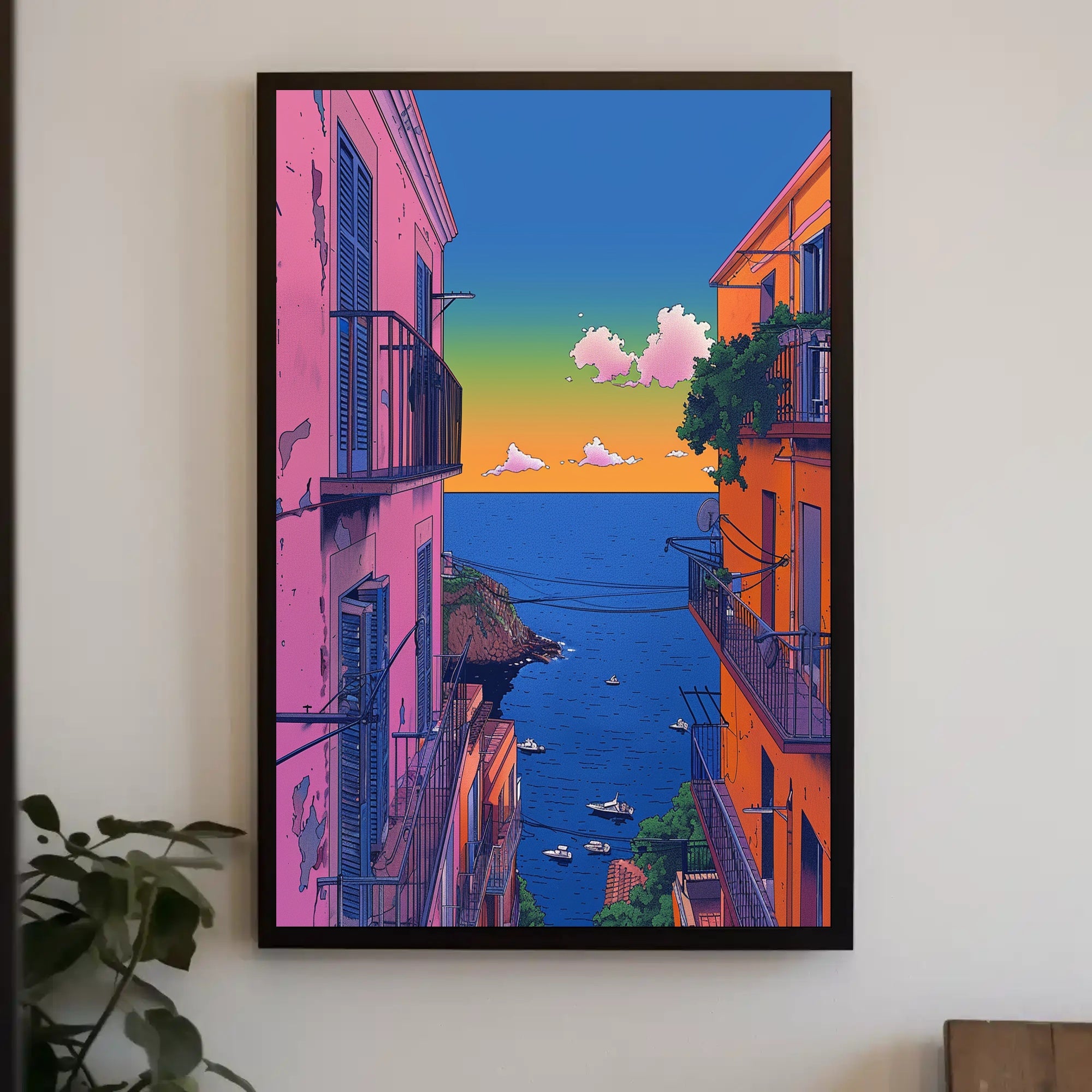 Coastal Sunset Serenity Art Print Poster PosterGoat