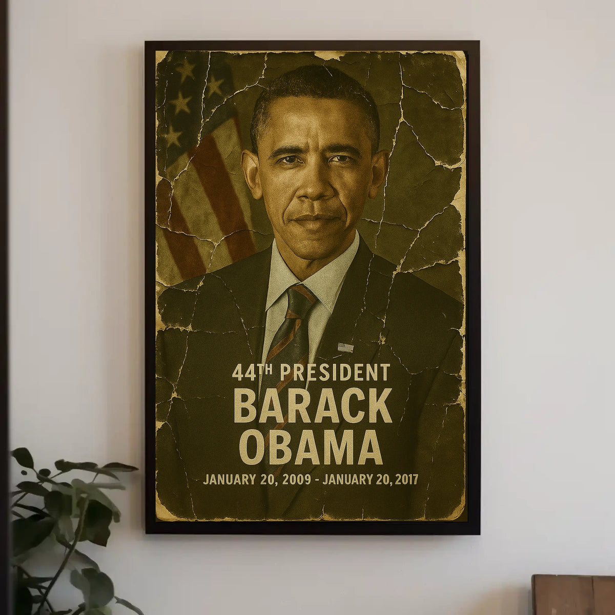 Barack Obama 44th President of the United States Damaged Photograph Poster