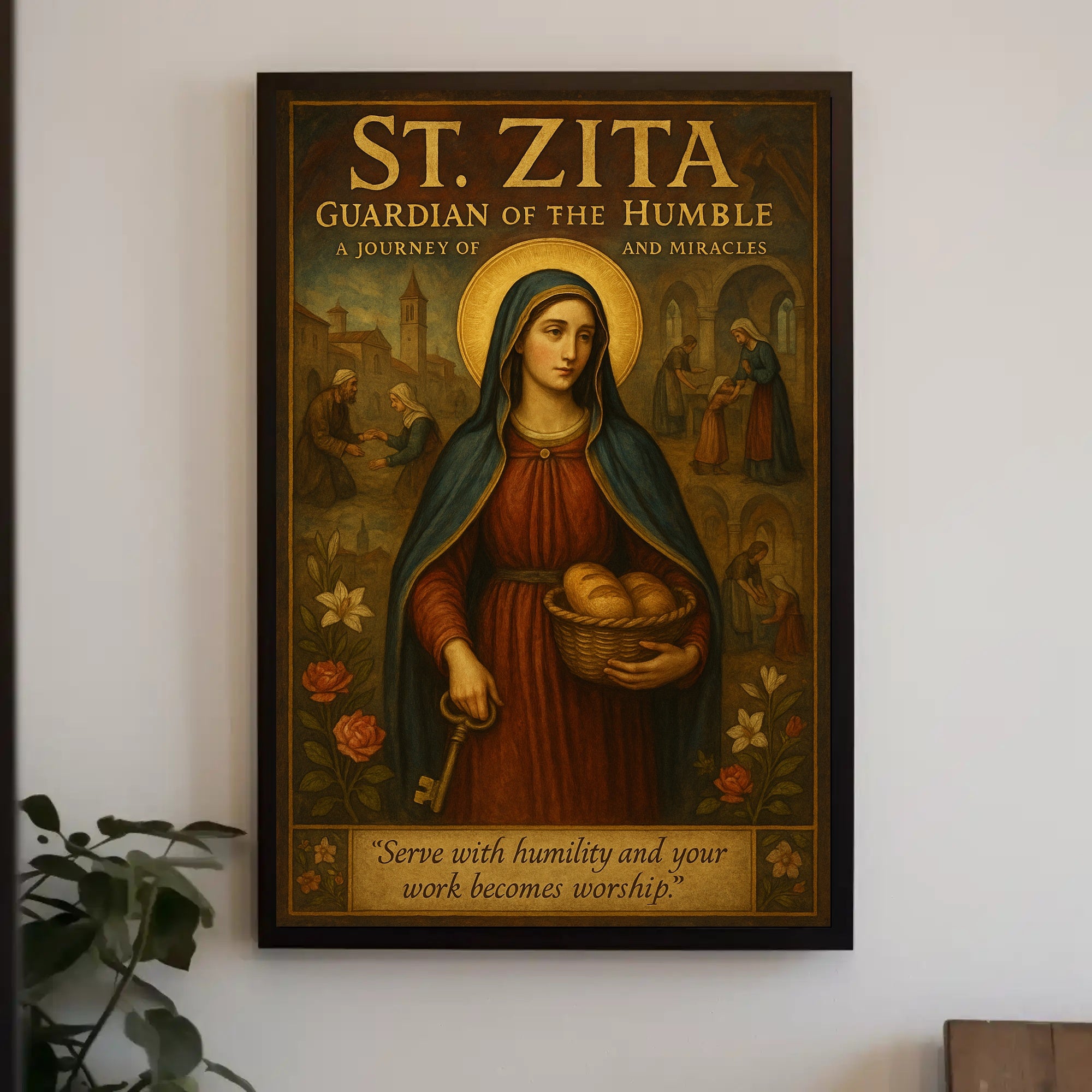 St. Zita's Humble Service Religious Heritage Poster PosterGoat