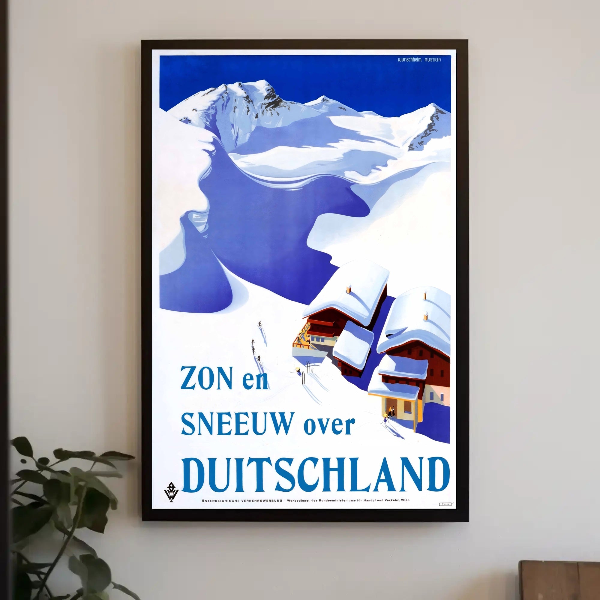 Snowy German Alps Vintage Travel Illustration Poster PosterGoat
