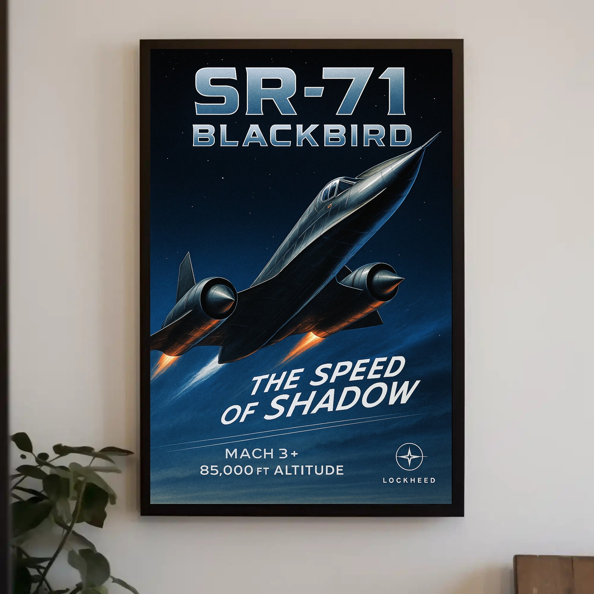 SR-71 Blackbird Speed of Shadow Futuristic Sci-Fi Poster