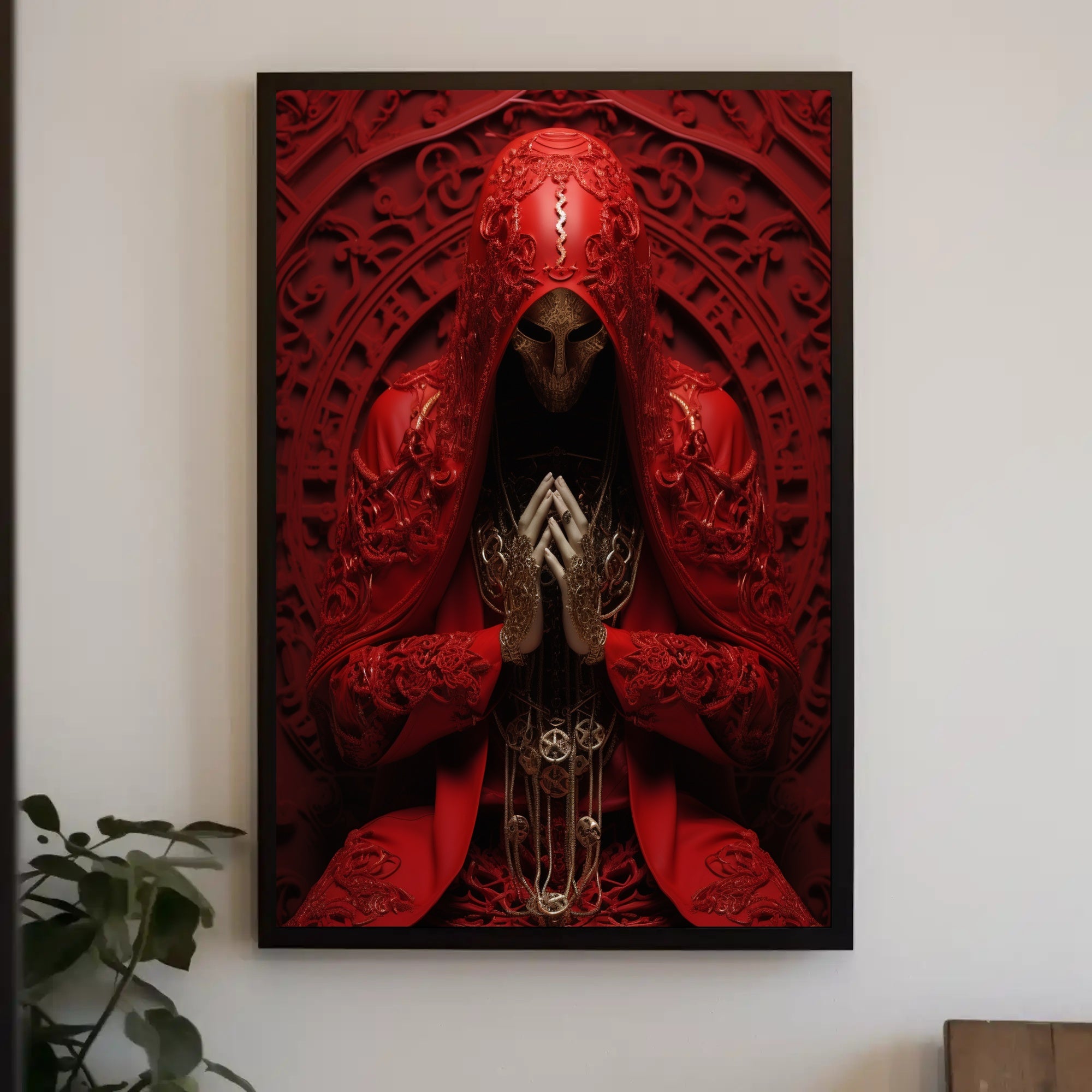 The Enigmatic Figure In Red Poster PosterGoat