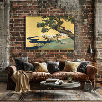 Serene Japanese Landscape Painting in Artistic Poster