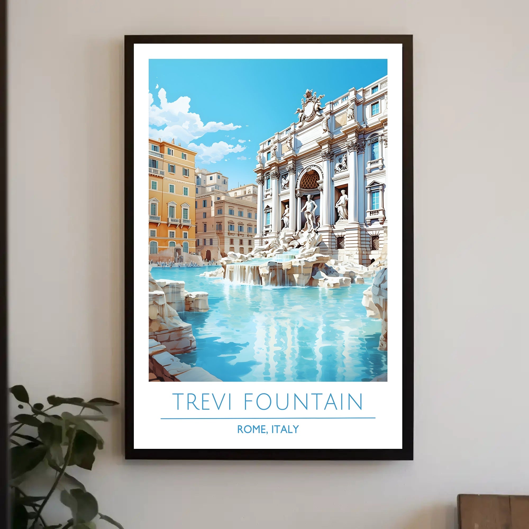 Trevi Fountain Artistry in Rome Travel Poster