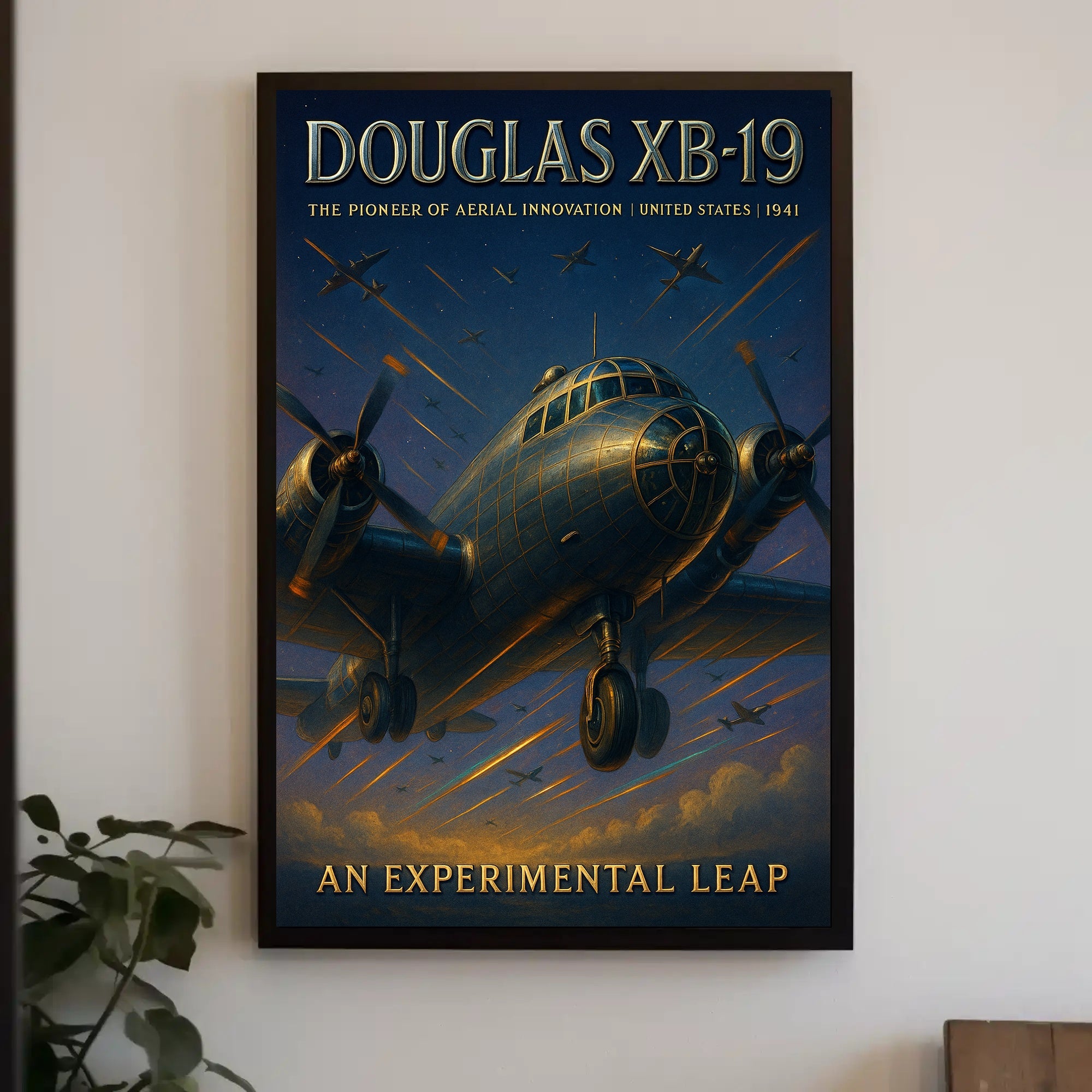 Douglas XB-19 Aviation Poster Vintage Aircraft Print